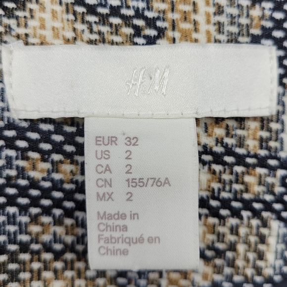 H&M Womens Tribal Pattern Print Long Blazer Size 2 - Picture 5 of 10